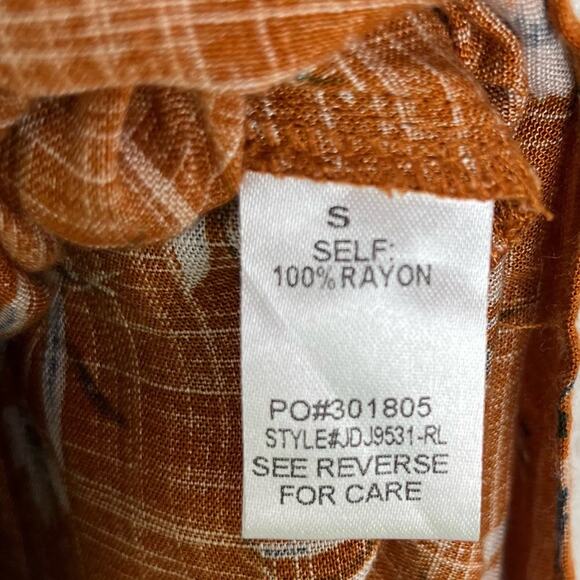 Roolee Floral Maxi Dress Empire Waist Flutter Sleeve Small Rust Orange - Picture 8 of 8